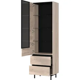 Germania Vitrine Cantoria 64 x 206 x 40 cm Schwarz/Grau