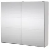 ebuy24 Kleiderschrank Como Schiebetürenschrank 2 Türen mit Spiegel 245x2 weiß