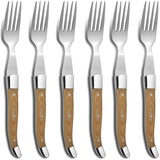 Comas 6er Set Steakbesteck Pizzabesteck Besteckset Comas STEAKGABEL ALPS Chuleteros HQ Holzgriff Edelstahl