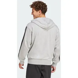 adidas Essentials 3-Streifen French Terry Reißverschlusspullover Medium Grey Heather / Black S