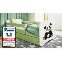 raumhirsch furniture Kinderbett Panda 80 x 180 cm Holzwerkstoff grün