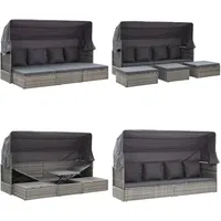 Vidaxl - Garten-sonneninsel Mit Dach Grautöne Poly Rattan - Sonneninsel - Sonneninseln - Home & Living - Grau