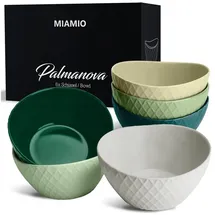 MiaMio – 6 x 800 ml – Schüssel Set/Müslischalen Set – Moderne Schüsseln Matt – Bowls Set groß – Palmanova Kollektion (Grün)