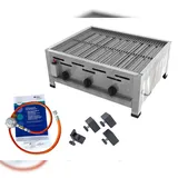 ChattenGlut Gasbräter 3-flammig 10,8kW Tischgerät Edelstahlrost mit DGUV