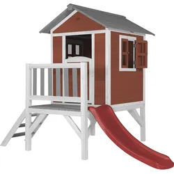 AXI Beach Lodge XL Kinderspielhaus Rot,Rote Rutsche aus FSC-Holz rot One Size