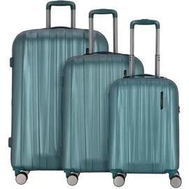 polestream Moonrock Koffer-Set 3-tlg. polycarbonat/deepsea green brushed