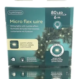Kaemingk Lumineo LED Lichterkette Micro Flex 80 Lichter - Grün