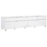 hom'in Hom`in Tv-Element, Weiß, Metall, 2 Schubladen, 219.9x57x52.5 cm, Kabeldurchlass, Wohnzimmer, TV Möbel, TV-Elemente