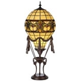 Casa Padrino Luxus Tiffany Tischleuchte Heißluftballon Mehrfarbig Ø 27 x H. 70 cm - Elegante Tiffany Lampe mit handgefertigtem Glas Lampenschirm