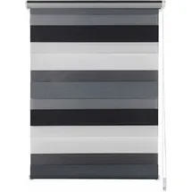 MYDECO Doppelrollo Just-Triple 120 x 160 cm grau/weiß