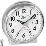 Magic 1897/19 M Wecker Funk Funkwecker silbern rund mit Licht Snooze