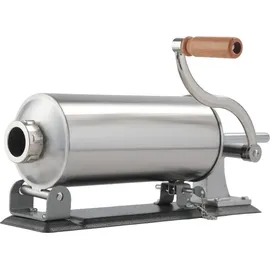 Costway Wurstfüller manuell, Wurstmaschine aus Edelstahl, Wurstfüllmaschine silber, Wurstpresse mit Tischklemme, Wurstspritze inkl. Füllrohre