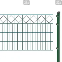 Arvotec Doppelstabmattenzaun »EXCLUSIVE 80 zum Einbetonieren "Karo" mit Zierleiste«, Zaunhöhe 80 cm, Zaunlänge 2 - 60 m 96996747-0 dunkelgrün H/L: 80 cm x 42 m