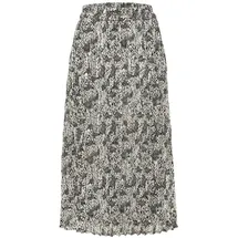 LASCANA Plisseerock Damen Bedruckt Schwarz/Beige 36
