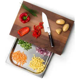 Continenta Schneidebrett Walnuss mit Edelstahl-Schublade 48 x 32,5 cm Braun