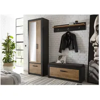 Lomadox Flurmöbel Set modern BAKU-61 in Fresco anthrazit mit