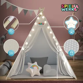 SPIELWERK Spielzelt 130 x 130 x 160 cm Baumwolle Weiß
