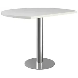 Kerkmann Anbautisch höhenverstellbar Lago weiß, chrom halbrund 80,0/100,0 x 100,0 x 72,0 - 82,0 cm