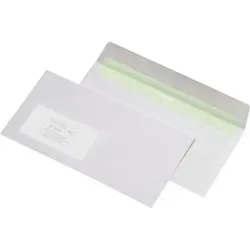 Briefumschläge, DL, hk, m.F., 80g, rec. weiß, Pck=1000 Stück, CO2-neutral