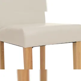 Mendler 2er-Set Esszimmerstuhl Stuhl Küchenstuhl Littau Leder, weiß, helle Beine