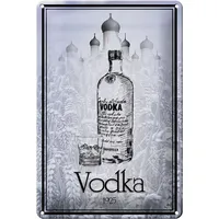 Hebold Metallschild Schild Blech 20x30cm - Made in Germany - Vodka imported Metall Deko Bl