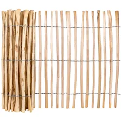 5m VOSS.garden Premium Staketenzaun, Lattenabstand 3-4cm, Gartenzaun aus Haselnuss, 120cm