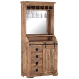 Lomadox Buffet KARLSTAD-123 Mangoholz natur massiv 90/190/47 cm braun