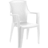 Mojawo 2er Stapelsessel Stapelstuhl Bistrostuhl Kunststoff Rattan-Optik Weiß