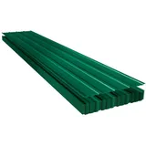 Juskys Profilblech Grün 12er Set 129x45 cm 0,23 mm verzinkter Stahl UV-beständig hohe Tragfähigkeit mit vorgebohrten Löchern