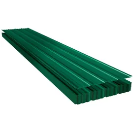 Juskys Profilblech Grün 12er Set 129x45 cm 0,23 mm verzinkter Stahl UV-beständig hohe Tragfähigkeit mit vorgebohrten Löchern