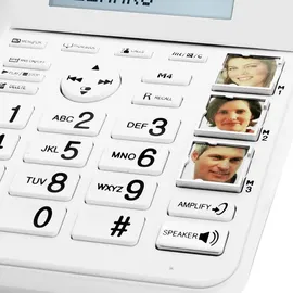 Geemarc AmpliDECT COMBI-PHOTO 295 Analoges/DECT-Telefon Anrufer-Identifikation Weiß