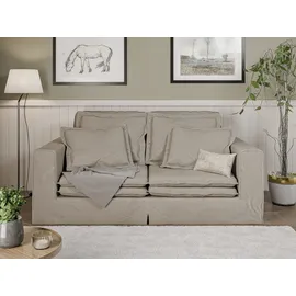 Home Affaire 3-Sitzer HOME AFFAIRE "ALISSAS BIS mit vielen Kissen, Biesen an den Kissen", beige, B:196cm H:95cm T:108cm, 92% Polyester, 8% Nylon, Sofas, Hussen-Optik, kleine Taschen an der Seite zum Verstauen