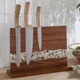 Magnet Messerblock "Muscheln" Messer Halter aus Holz Akzazie Epoxy & Muscheln