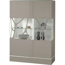 LEONARDO Highboard »Cube«, mit Sicherheitsglas und edlem MDF Holz, Höhe157 cm