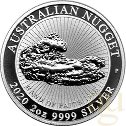 2 Unzen Silbermünze Australien Nugget - Hand of Faith 2020