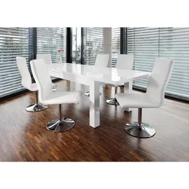 SalesFever Esstisch 180 x 75 x 90 cm hochglanz lackiert weiß