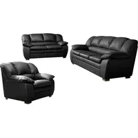 Polstergarnitur COTTA "Casino, Sofa Set, 3-2-1 Sitzer, Wohnzimmer Garnitur", schwarz, H:88cm T:92cm, Sitzmöbel-Sets, Sessel, 2-Sitzer, 2,5-Sitzer, hohe Rückenlehne