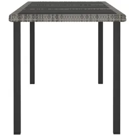 vidaXL Garten-Esstisch Grau 180x70x73 cm Poly Rattan
