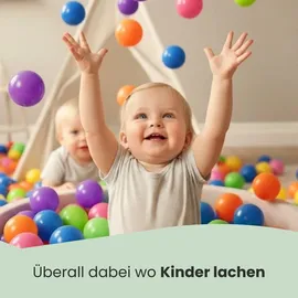 LittleTom 200 Bunte Bälle für Bällebad 5,5cm Babybälle Plastikbälle Baby Spielbälle Pastell