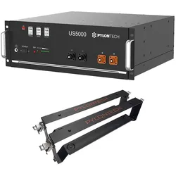 Pylontech US5000-1C Solarspeicher 4,8 kWh, 48 V mit Pylontech Halterung