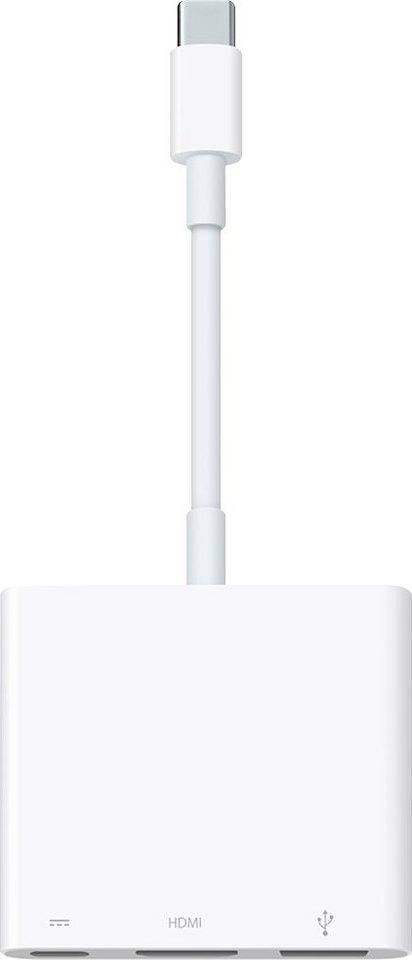 Apple USB-C Digital AV MultApple iPort Adapter Smartphone-Adapter Lightning zu HDMI, USB Typ A, USB-C weiß