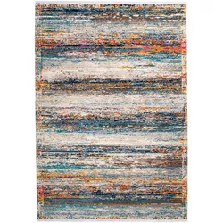 Teppich ANDAS "Liam" Gr. 6, bunt (multi), B:200cm H:5mm L:290cm, Kunstfaser, Teppiche, Vintage, flacher Teppich, Kurzflor, weich, pflegeleicht, elegant