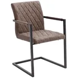 Livetastic Armlehnstuhl, Braun, Schwarz, Metall, Textil, C-Form, 54x86x63 cm, Esszimmer, Stühle, Esszimmerstühle, Armlehnenstühle