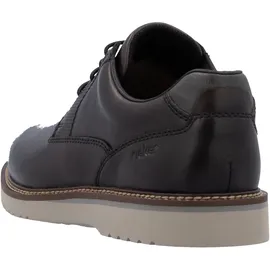 Rieker Schnürschuh RIEKER, Herren, Gr. 41, grau (dunkelgrau), Glattleder, unifarben, Schuhe Schnürschuh, Halbschuh, Business-Schnürer in bequemer Form