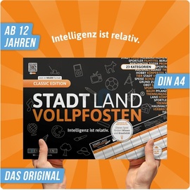 Denkriesen - Stadt Land Vollpfosten® Classic Edition - "Intelligenz ist relativ."