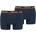 Herren Boxershorts im Basic Baumwoll Stretch einfarbig Dunkelblau/Orange M