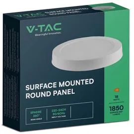 V-Tac LED-Panel 18 Leuchtmittel rund weiß