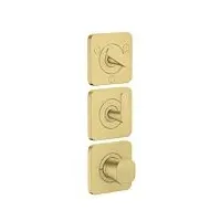 Hansgrohe Axor Citterio C Thermostatmodul 380/120, 49710950 cubic cut, Brushed Brass,