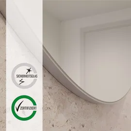 Loevschall Wandspiegel LOEVSCHALL "Refine Wandspiegel rund – stilvoller Designspiegel mit edlem Rahmen", silber (aluminium), B:80cm H:80cm T:1,5cm Ø:80cm, Spiegelglas, Spiegel, Wandspiegel, in mehreren Größen & Farben für Bad, Schlafzimmer & Flur