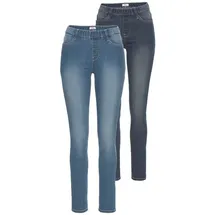 FLASHLIGHTS Jeansjeggings (Packung, 2er-Pack) enge Passform, Röhrenjeans, Used-Look-Waschung, hohe Leibhöhe blau 38